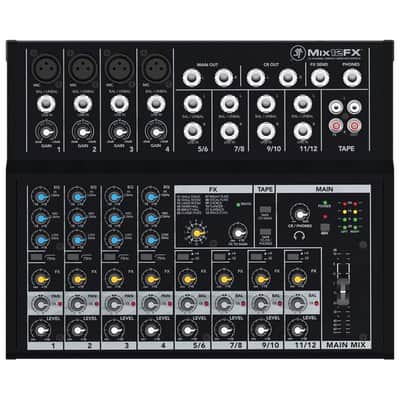 Mackie Mix12FX 12-Channel Compact Mixer with Effects Bundle with 2x Pig Hog 10ft XLR Tour Grade Microphone Cables & Polishing Cloth – Built-In FX, 3-Band EQ, and Stereo RCA I/O image 2