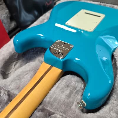 Fender American Professional II Stratocaster LEFT HAND BRAND NEW 75TH ANNIVERSARY 2021 Model Miami Blue Rosewood USA LH Lefty Handed Electric Guitar image 11