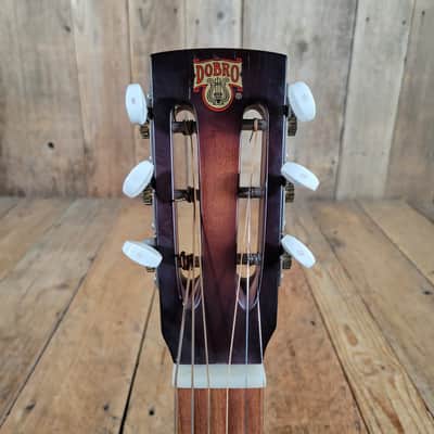 Dobro Model 66B Squareneck Resonator 1985 Sandblasted Birch With Case - Sunburst sandblasted French Scroll design image 5