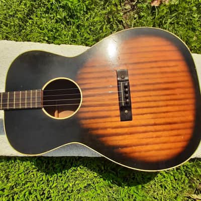 Harmony Stella Tenor Guitar, 1960's, Sunburst, Wavery Tuners, Case image 13