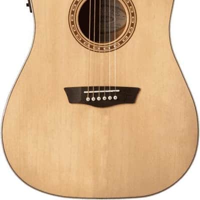 Washburn Harvest Dreadnought Cutaway Acoustic Guitar, Natural Gloss (WD7SCE-A-U) image 1