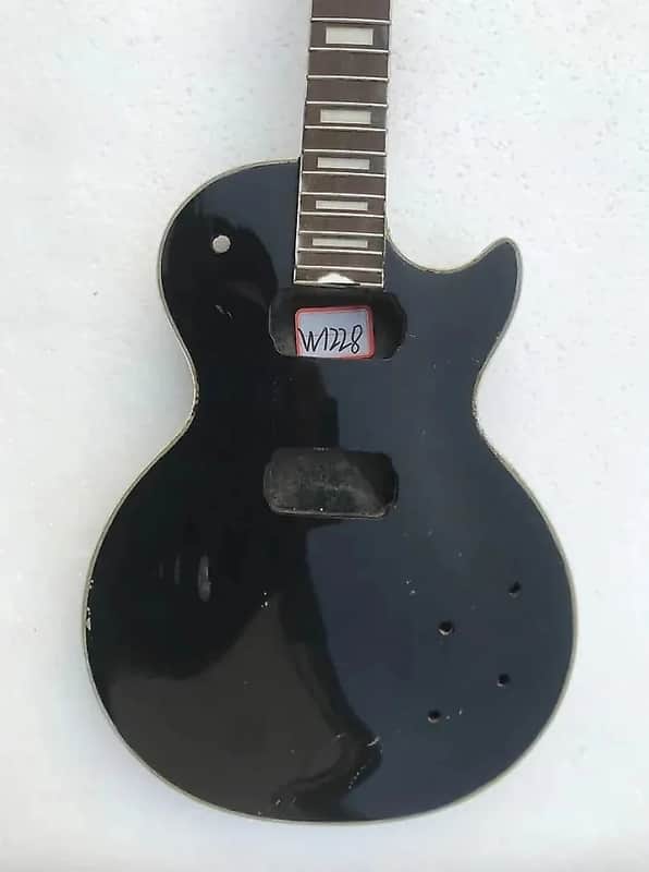 Glossy Black Les Paul LP Style Guitar Maple Neck with Body image 1