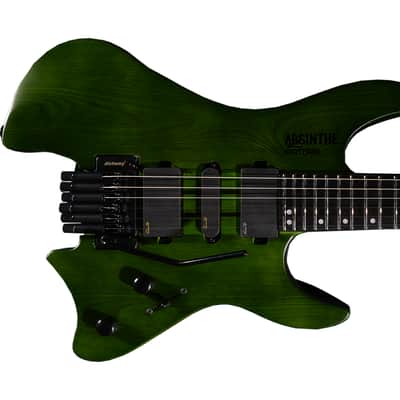 Bootlegger Guitar  Absinthe  Headless 2022 Green Matte EMG Coil Split Tremolo Case image 8