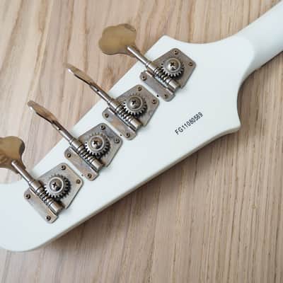 2011 Burny Thunderbird IV Electric Bass Guitar Polaris White w/ Upgrades image 5