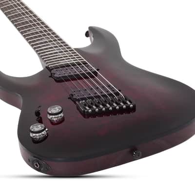 Schecter Omen Elite-7 Multiscale LH Black Cherry Burst image 2