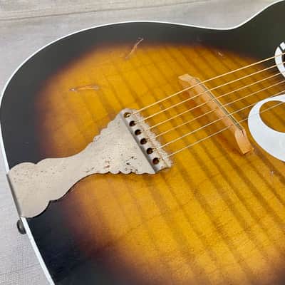 Kay 1160 Note 1966 Sunburst Parlor Acoustic Short Scale image 10