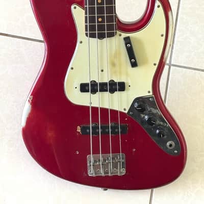 Fender Jazz Bass 1964 - a stunning January '64 Candy Apple Red Metallic example w/Green'gard & Clay Dots ! image 22