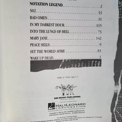 Megadeth – Rust in Peace (Guitar Recorded Versions) – Première édition Hal Leonard 1990 image 3