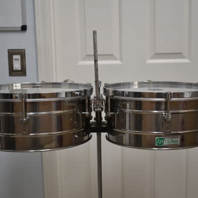 LP ビンテージ ティト・プエンテ グリーンラベル ティンバレス ステンレス製 Vintage LP Tito Puente Model Timbales 1970's Green Label | Reverb