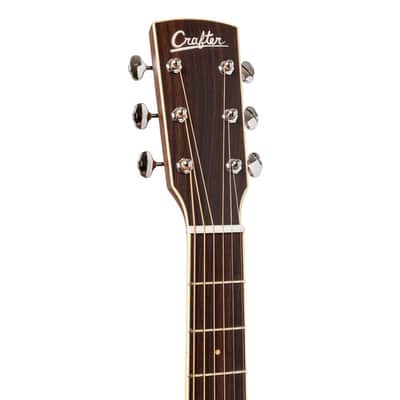 Crafter ES-ROSE DE NAT ES Series Dreadnought Solid Sitka Spruce Top Mahogany Neck 6-String Acoustic-Electric Guitar w/Gig Bag image 6