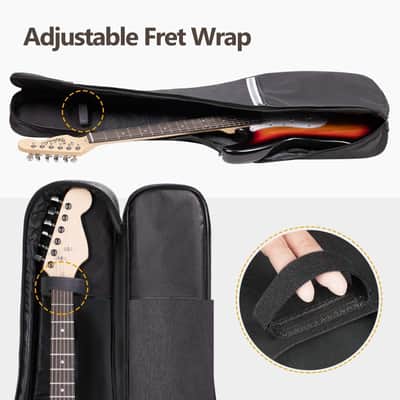 Electric Guitar Bag Gig Bag 6mm Padding Padded Backpack with Reflective Bands Soft Guitar Case Black image 3