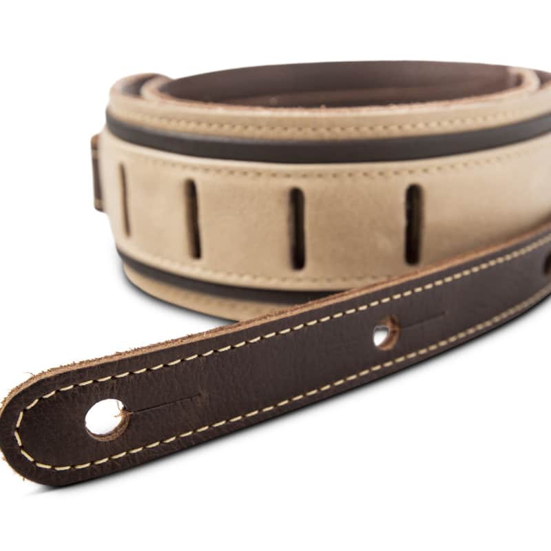 Taylor Reflections Strap (700 Series), Light Spruce/Ebony Leather, 2.5"