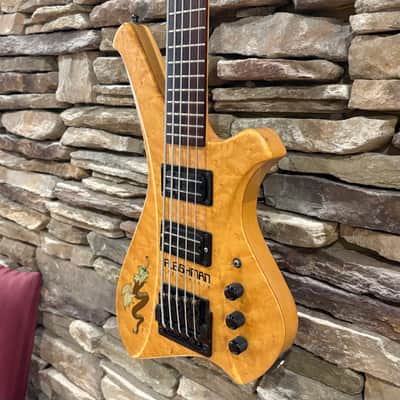 Fleishman 5-String Natural Dragon Bass *AS-IS NEEDS WORK* w/ Flight Case image 5
