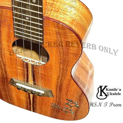 Kanile`a HNS T Prem 25th anniversary Sea Turtle Tenor ukulele with Premium Koa wood image 9