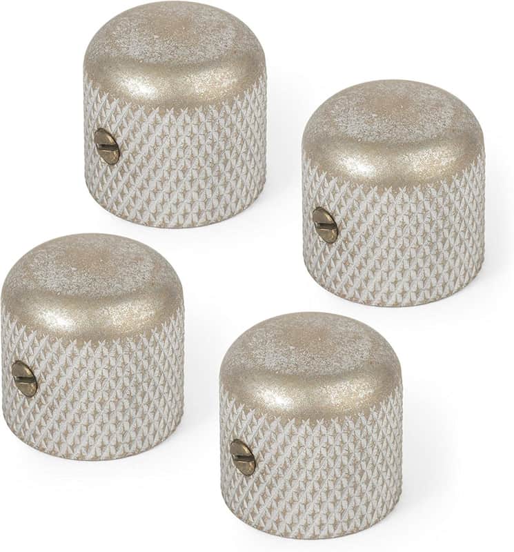 Golden Age Dome Knob, Relic Chrome, 1/4" shaft - 4 pack image 1