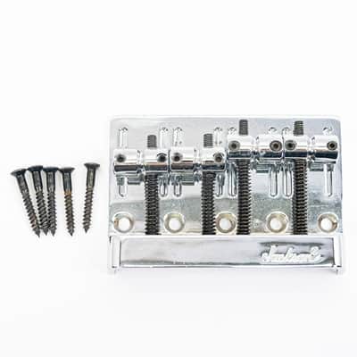 Jackson 4-String Bass Bridge Chrome 19mm Spacing with Mounting Screws image 1