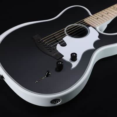 Fender Jack White Triplesonic Acoustasonic Telecaster with Case Maple Fingerboard White Pickguard Satin Arctic White with Black Top 237 image 1