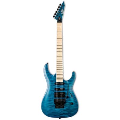 ESP LTD MH-203QM Electric Guitar - Maple Fingerboard, See Thru Blue image 1