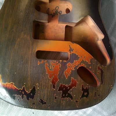 New Heavy Relic Aged Distressed Rory Gallagher S-Style Guitar Body Nitro Finish image 4