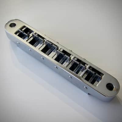 Gibson Tune-O-Matic Bridge Nashville Style Authentic Vintage Part Circa 1975-1982 Chrome image 3