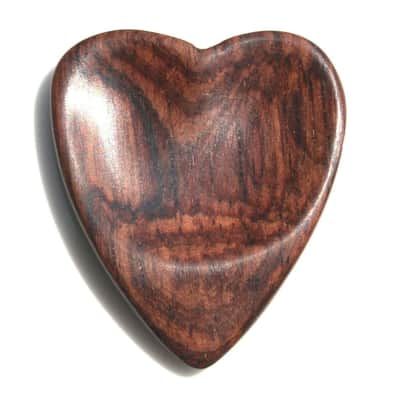 Rosewood Heart Shaped Guitar Pick - Handmade Natural Specialty Exotic Luxury Plectrum - 6 Pack New image 2