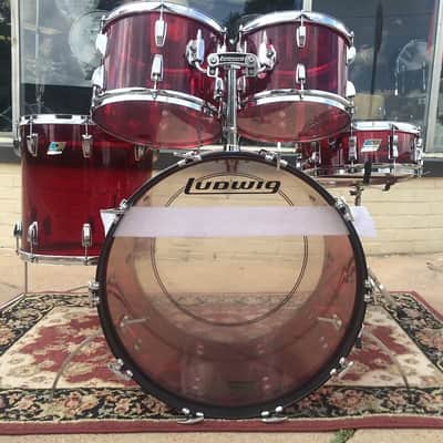 1970s Ludwig Vistalite Big Beat Drum Set with Single-Color Finish