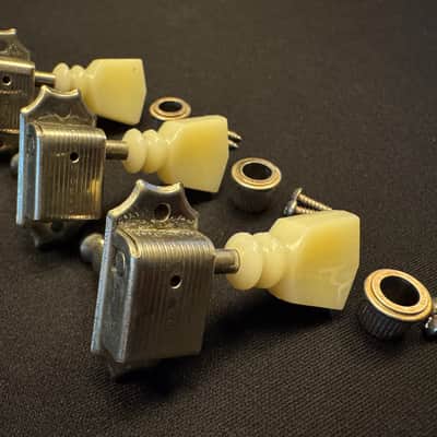 Gibson Historic Custom Shop Kluson LIGHT AGED Relic Nickel Single Line Double Ring 1960 R0 KD-3-NPKDRSL 3x3 Guitar Tuning Machines image 2