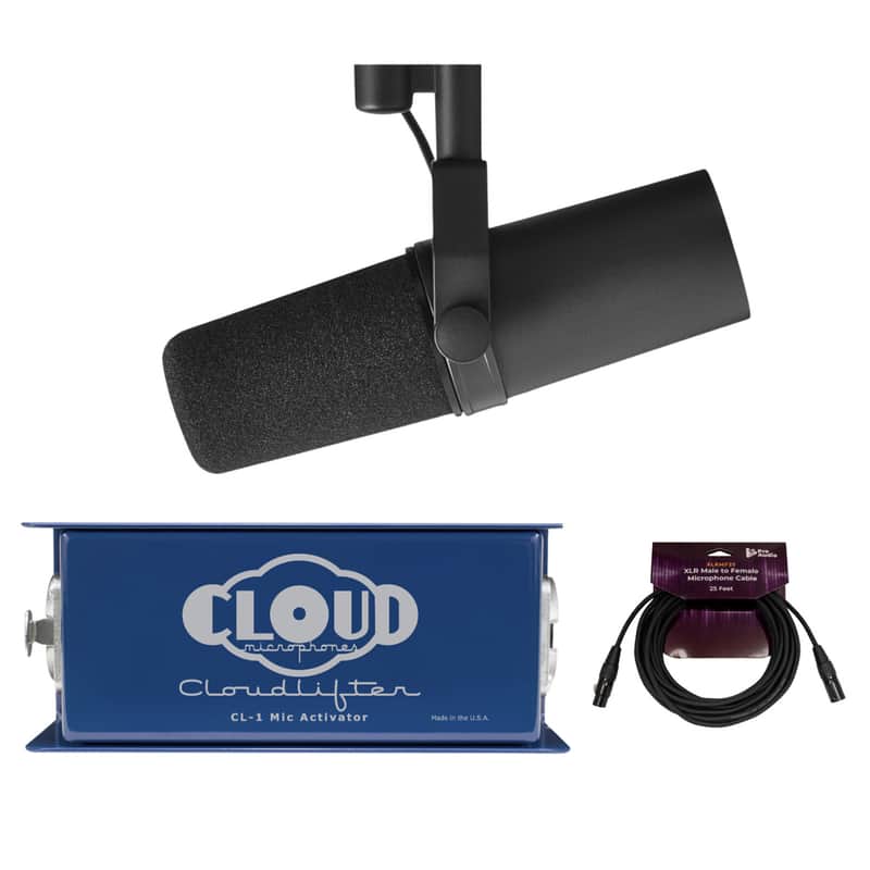 Shure SM7B Cardioid Dynamic Vocal Microphone Bundle with Mic Activator, Cable image 1