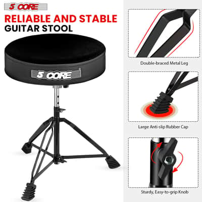 5 Core Drum Throne 3" Padded Drum Seat Height Adjustable Drumming Chair for Practice and Performance image 9