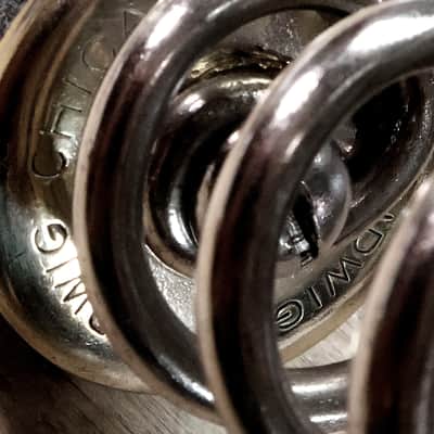 Ludwig Spring Cymbal Arm with Script Logo, 13" Ludwig Ride/Crash Cymbal with Script Logo, 10" Triangle, Traps Era 1920s-30s / INSPECTED & TESTED image 5