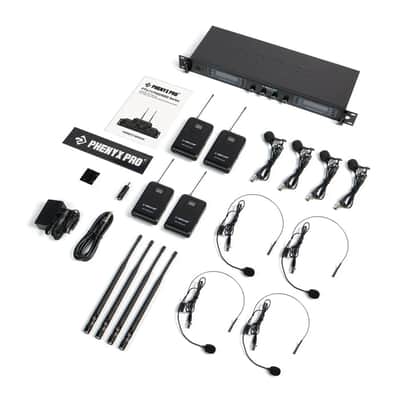 Phenyx Pro PTU-7000-4B Quad UHF Wireless Microphone System With Auto-Scan image 5