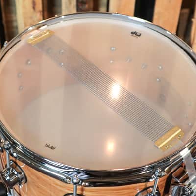 DW 6.5x14 Collector's Maple Natural Lacquer over Olive Ash Burl Snare Drum - SO#1101163 image 5