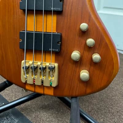 Used Schecter Stiletto Diamond Series Studio 4 String Bass Guitar Honey Satin w/ Gig Bag Local Pickup image 5