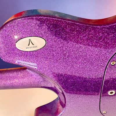 Aristides T/0, Floyd Rose, BKP, CUSTOM Purple and Gold Holoflake finsh. MUST SEE! image 13