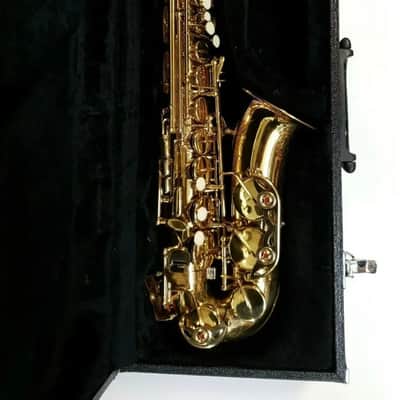 Alto Saxophone Sax - Gold Lacquer Body Only & Hard Case Spare Parts Not Working~ image 3