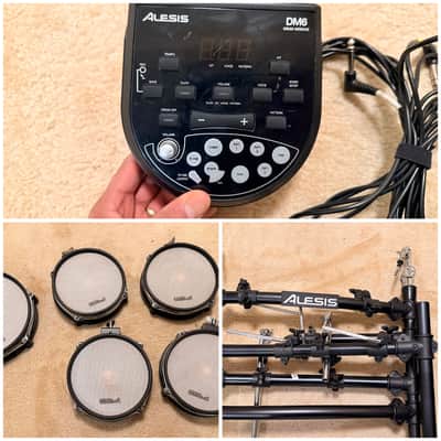 Electronic Drum Set - Alesis DM6 Module + 7 Ch Cables + Five 682 pads dual zone + Two Alesis Cymbals + Alesis Stand