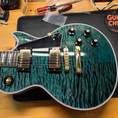 2024 Gibson Custom M2M ’68 Les Paul Custom Nordic Blue 5A Quilt Top TV White COA image 18