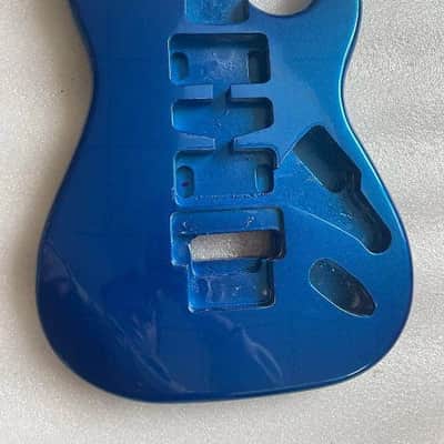 Metallic Blue Strat Stratocaster Style Guitar Body with Double Locking Tremolo image 1
