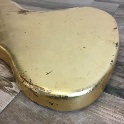 Made to Order - FRANCHIN Neptune guitar body Relic Aged METALLIC LEAF (Gold/Silver/Copper) Basswood Poplar Offset Jazzmaster Style Made in Italy image 9