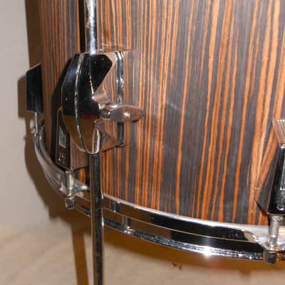 Vintage 80's SONOR PHONIC-PLUS Series 18" deep x 16" wide Makassar Ebony Floor Tom image 2