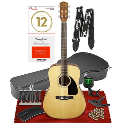 Fender CD-60 Dreadnought Acoustic Guitar Natural (V3) + Deluxe Bundle image 1