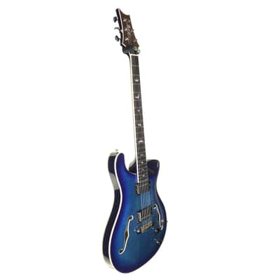 PRS SE Hollowbody II Electric Guitar, Faded Blue Burst w/Hard Case image 4