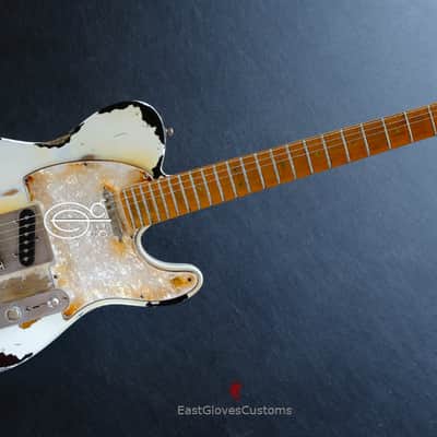 Fender Telecaster American Deluxe 60th Anniversary Series White over Sunburst Aged Heavy Relic Rare image 13