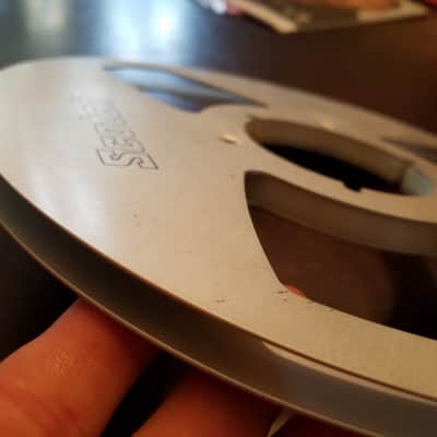 Scotch Genuine Metal 1/4" Reel To Reel R2R Take Up Supply Wheel 10.5" empty 1970s - brushed aluminum image 7