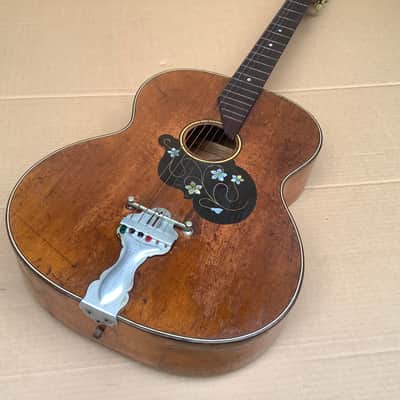 Unknown Vintage antique acoustic guitar solid wood image 2