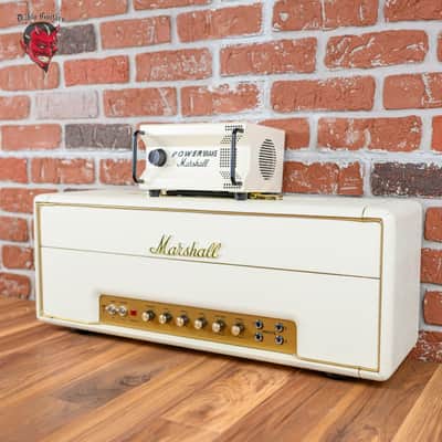Marshall 1959SLP 35th Anniversary MK II Reissue 2-Channel 100-Watt Guitar Amp Head 1997 White w/ Matching 1960AX 4x12 Cabinet image 1