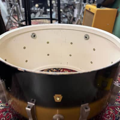 1960 Ludwig Club Date 14x22 Black & Gold Duco Bass Drum Shell image 8