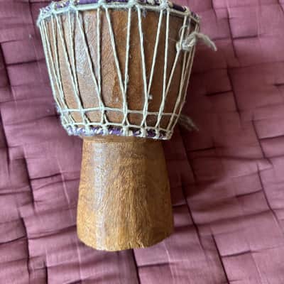 Authentic handmade african drum 9x6x4. small dejembe. image 2
