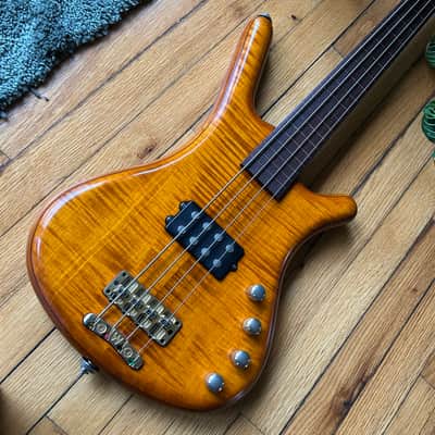 1997 Warwick Corvette “FNA” Fretless Conversion Electric Bass w/ Original Warwick Gigbag image 2