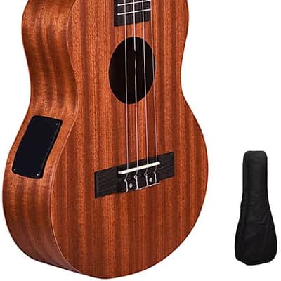 Concert Ukulele 24Inch– Mahogany Wood with Built-in Equalizer, Bag & Tuner image 1